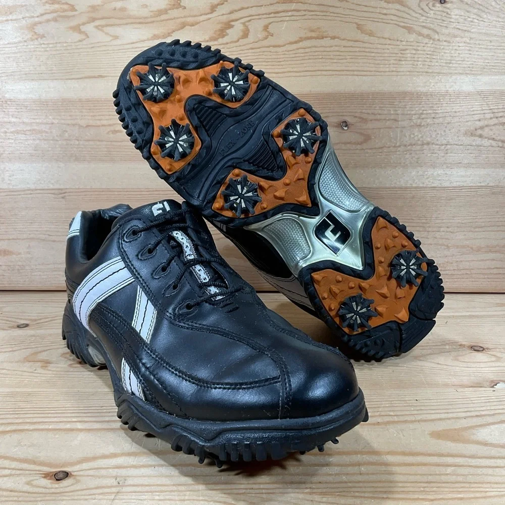 Footjoy FJ Contour Series Golf Shoes Men’s 9 M Black White Syn Leather 54001